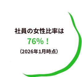社員の女性比率は76%!